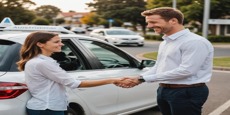 Driving instructor explaining controls to a student