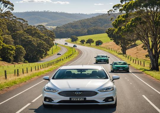 Driving lesson on a Richmond road near the Hawkesbury River